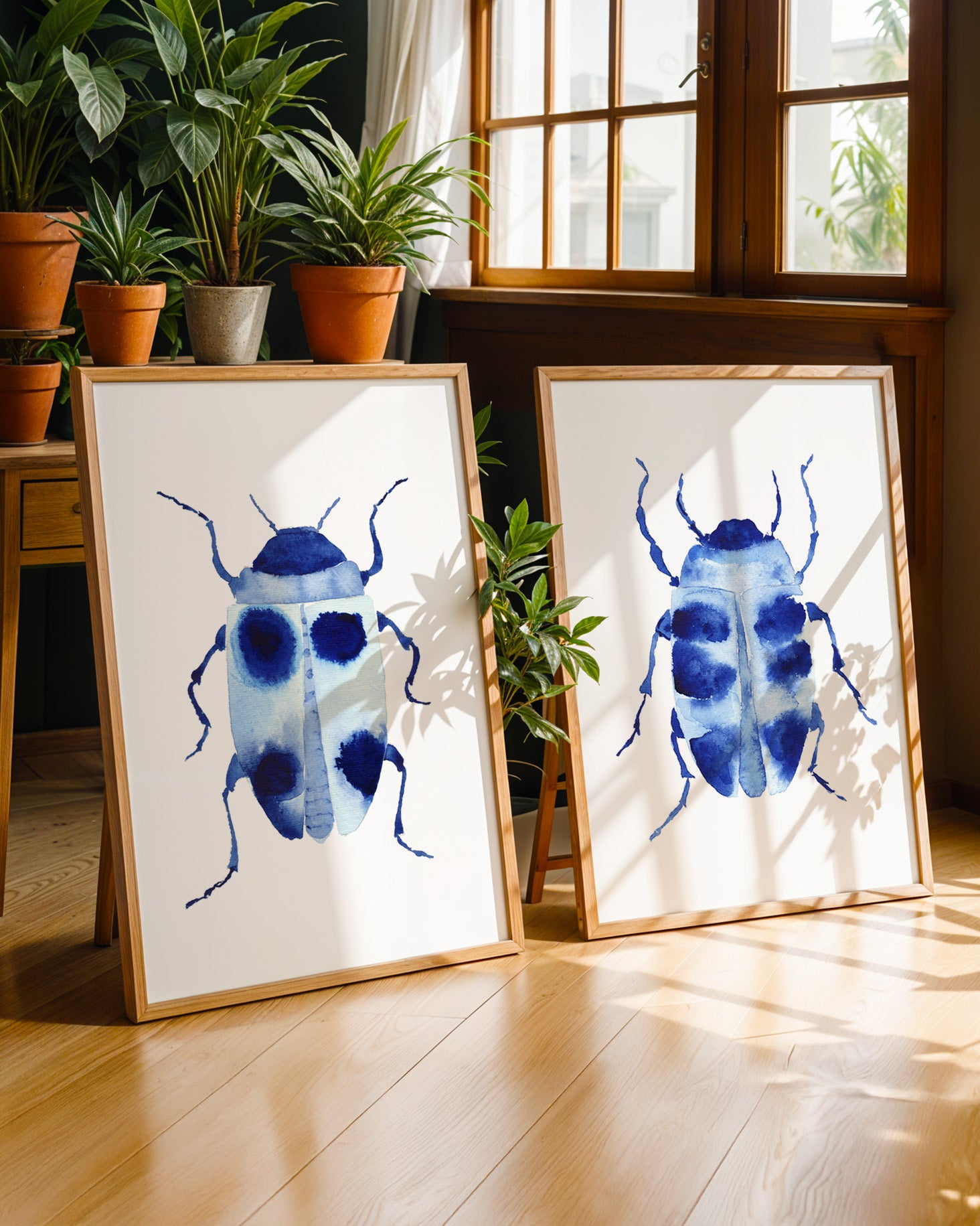 Indigo Beetles ~ Print Set of 2