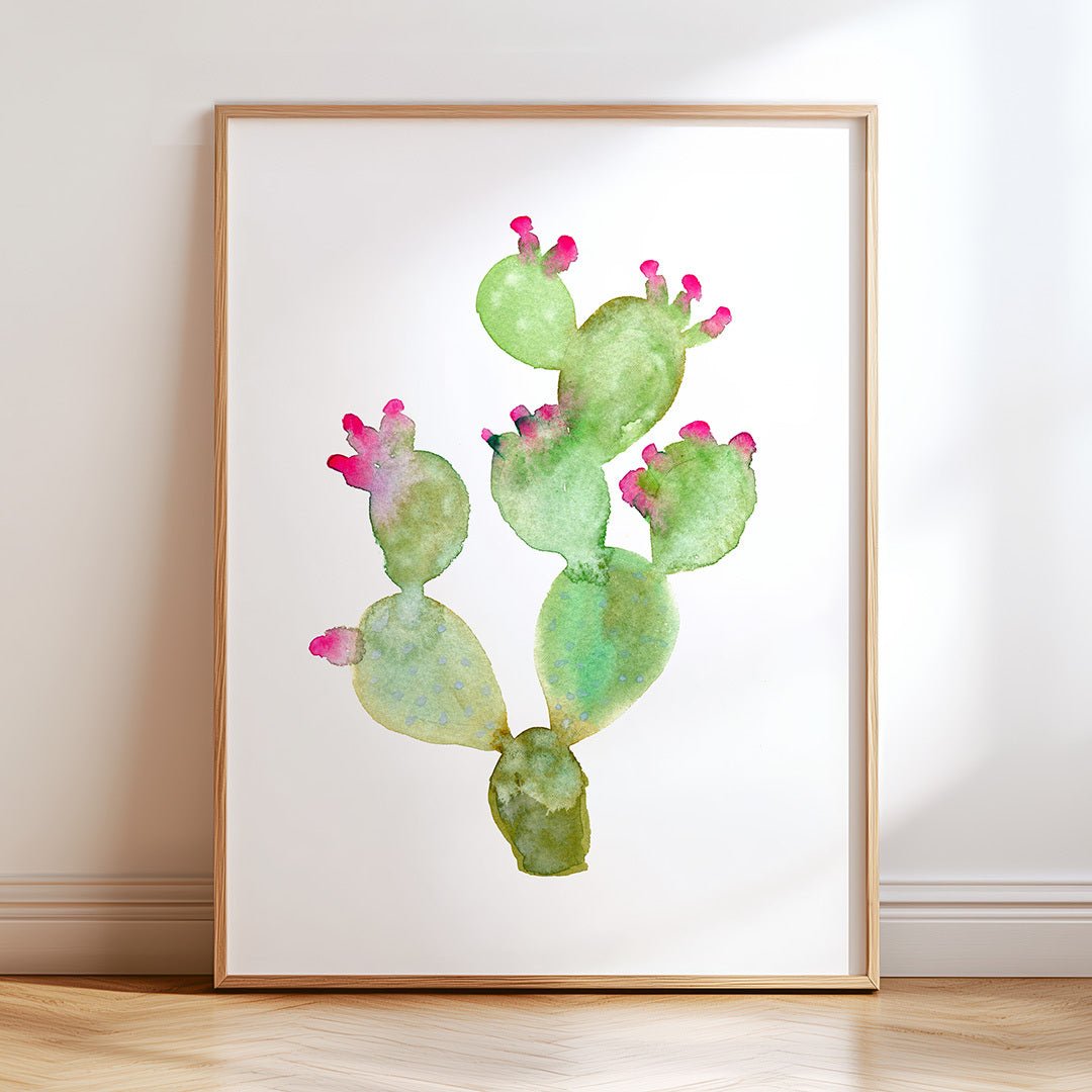 prickly pear cactus painting Watercolor Prickly Pear Cactus