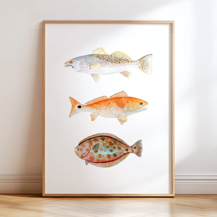Texas Grand Slam - 3 Fish Art Print