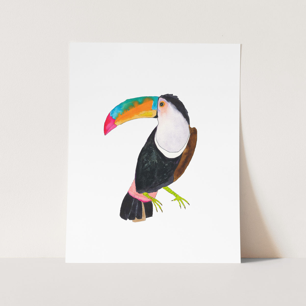 a picture of a toucan bird with a colorful beak