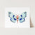 a card with a blue and pink butterfly on it