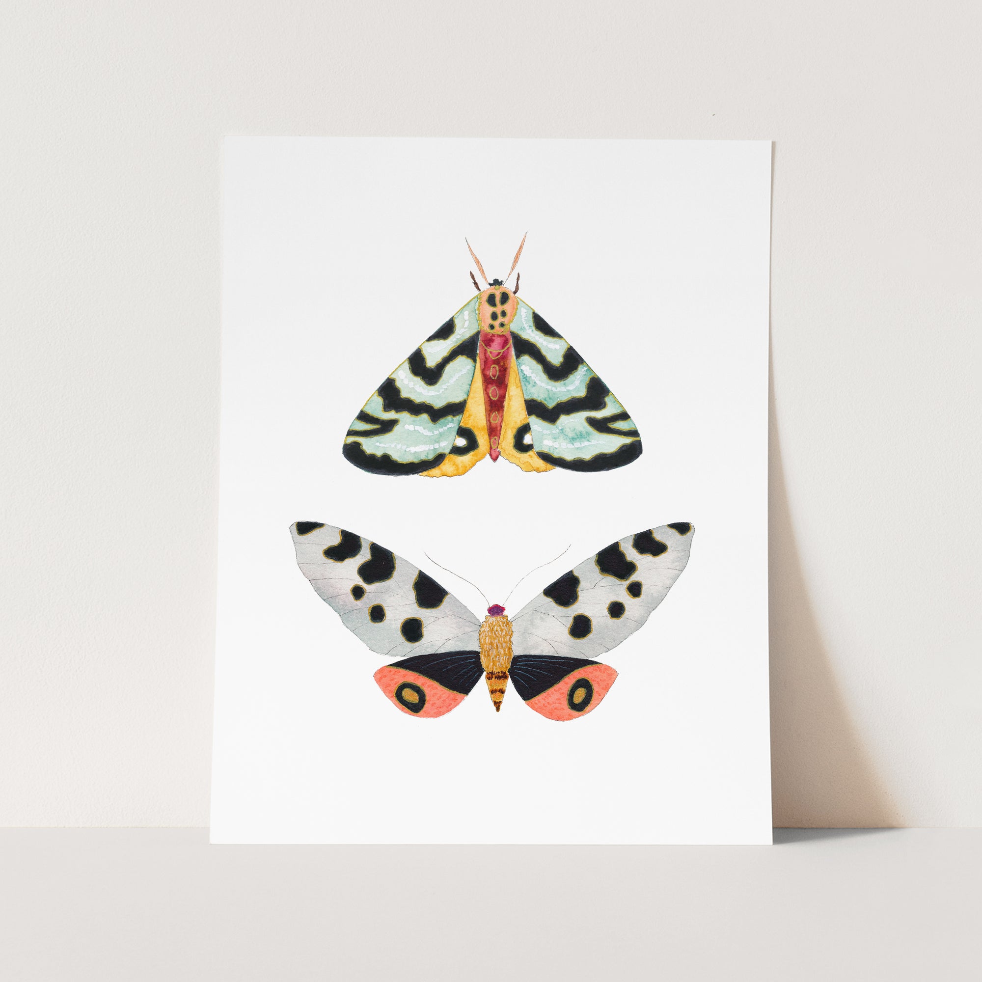 a card with two moths on it