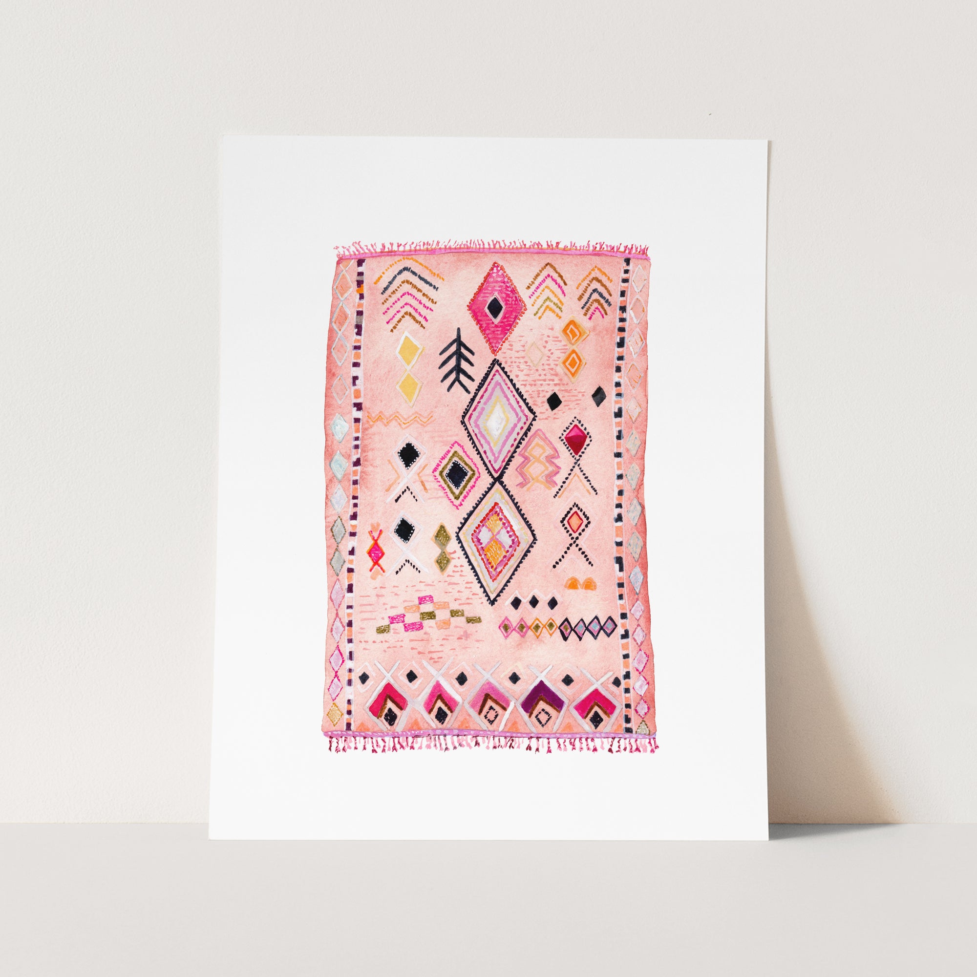 a picture of a pink rug on a white background