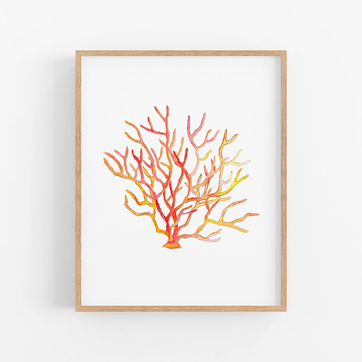 a watercolor painting of a coral on a white background