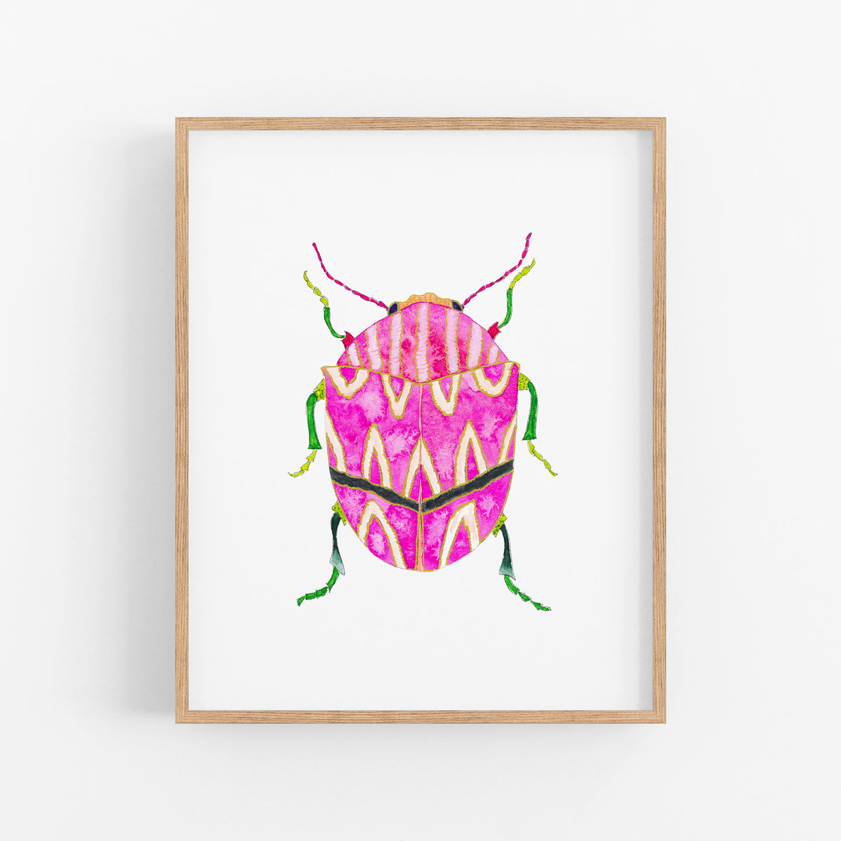 a picture of a pink bug on a white background