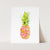 a card with a watercolor drawing of a pineapple