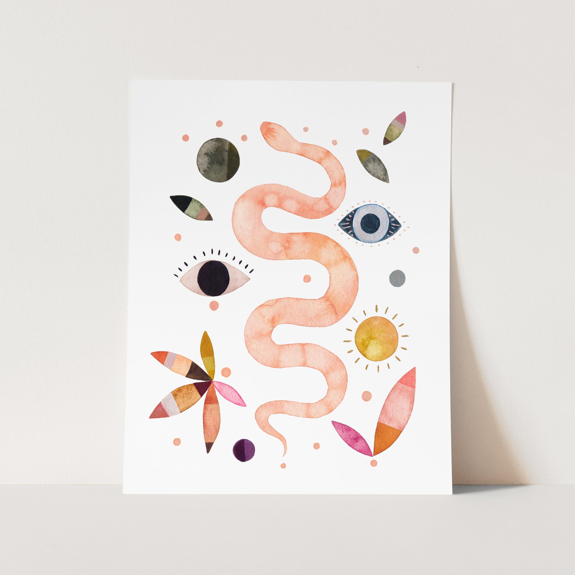 a card with a picture of a snake on it