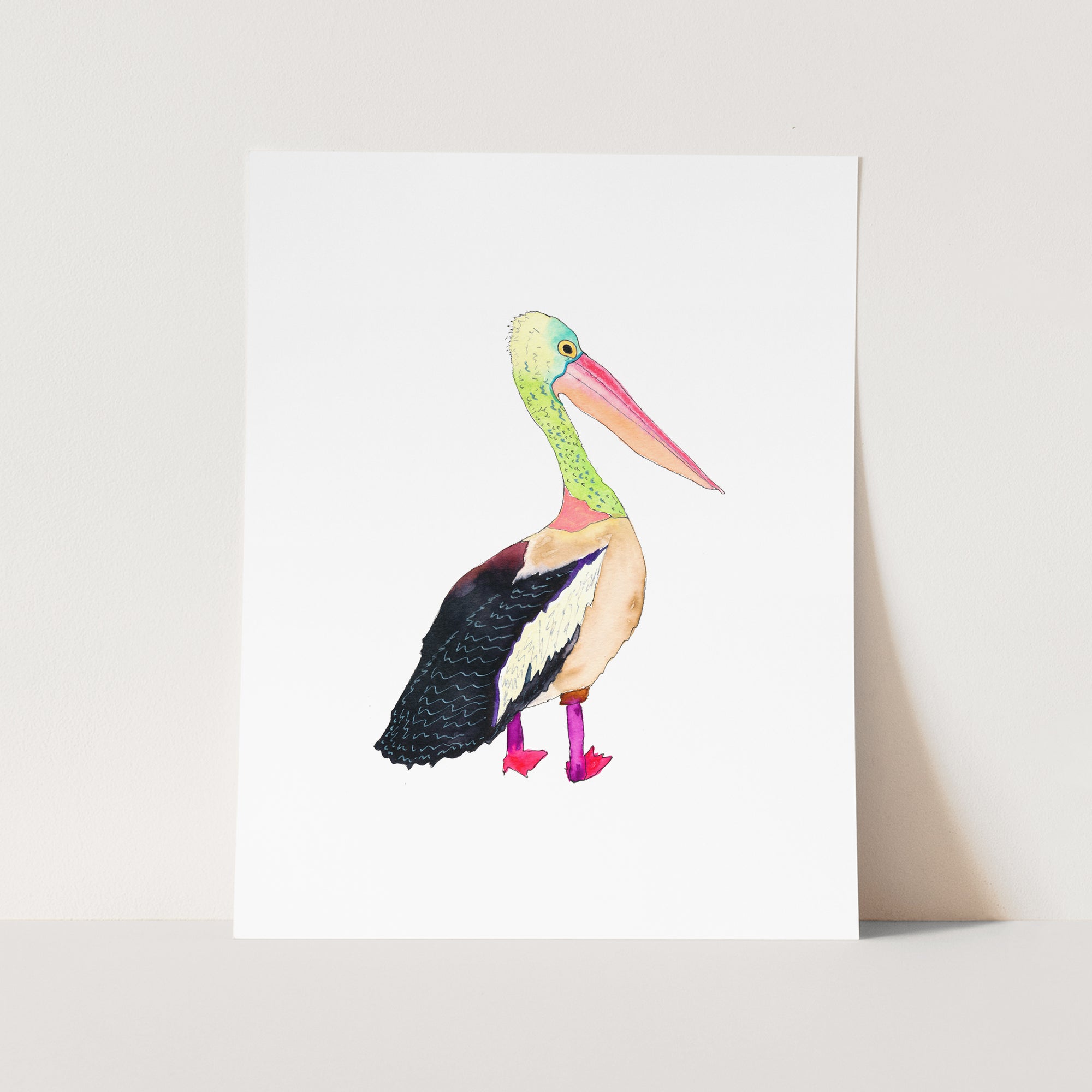 a card with a picture of a pelican