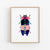 a painting of a colorful bug on a white wall