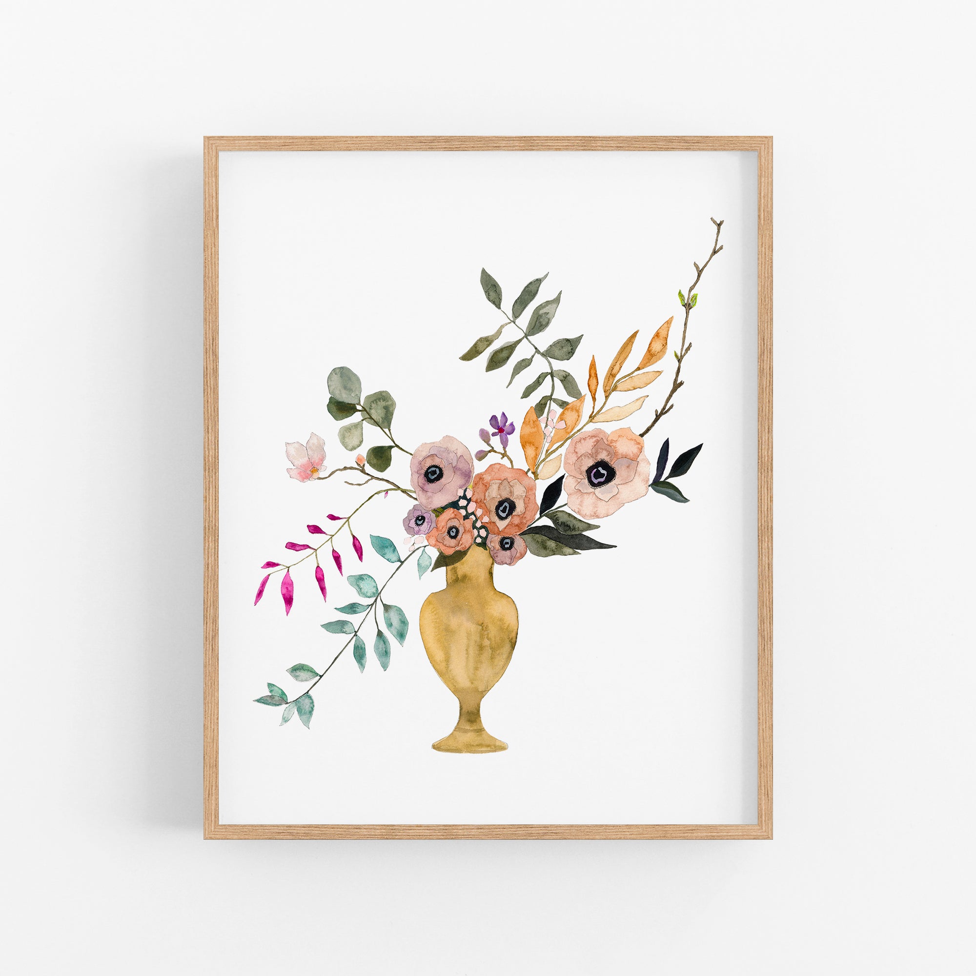 a painting of a vase with flowers in it