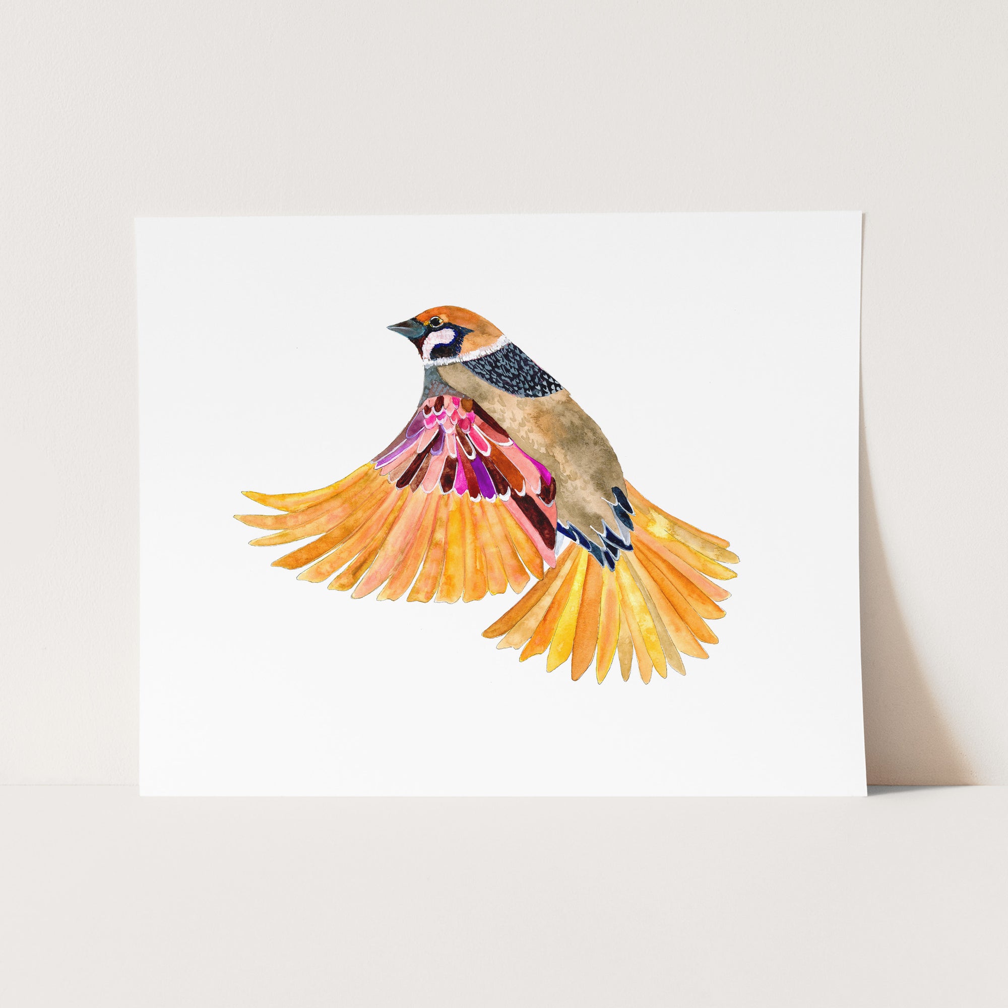 a card with a bird painted on it