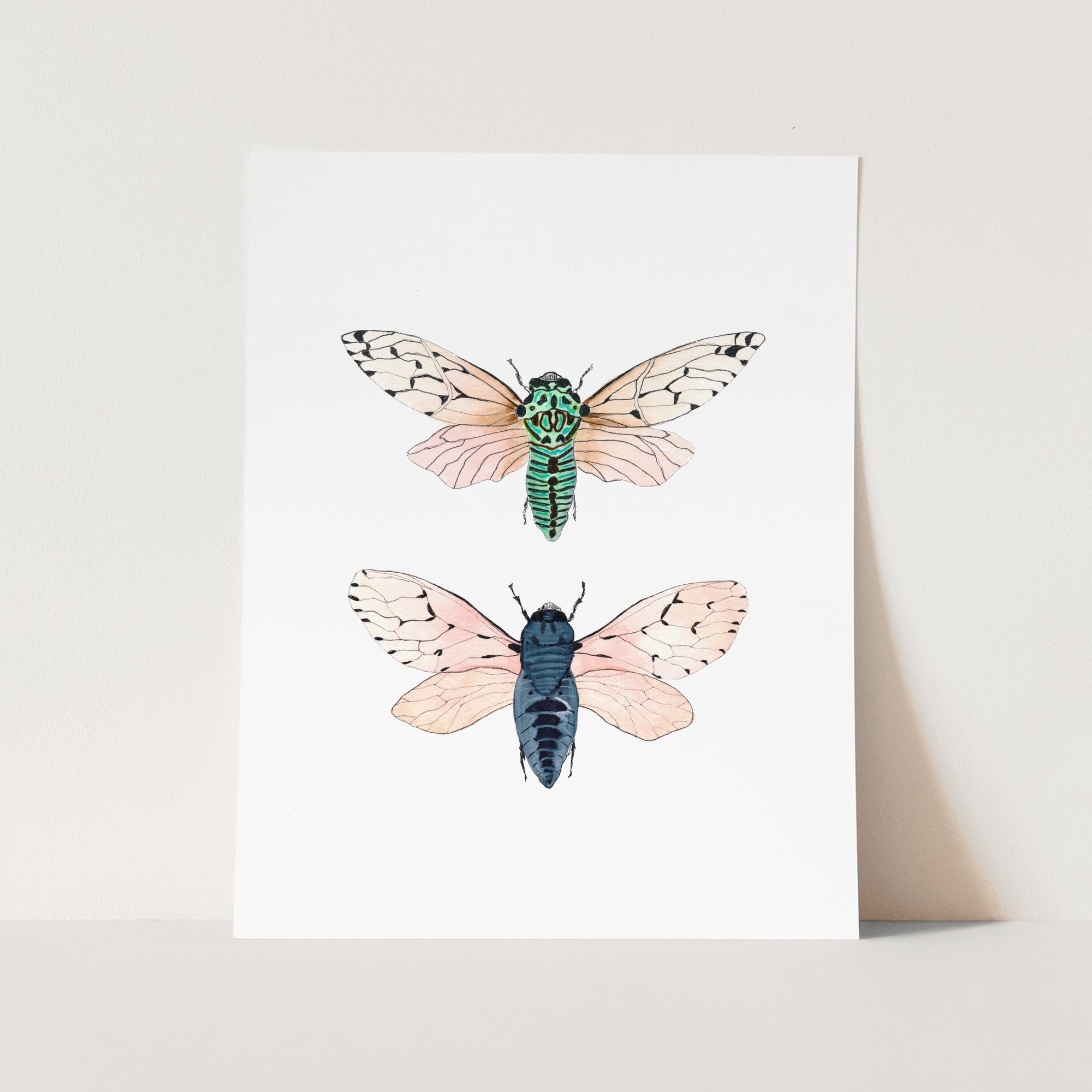a card with a picture of a bug and a bug on it