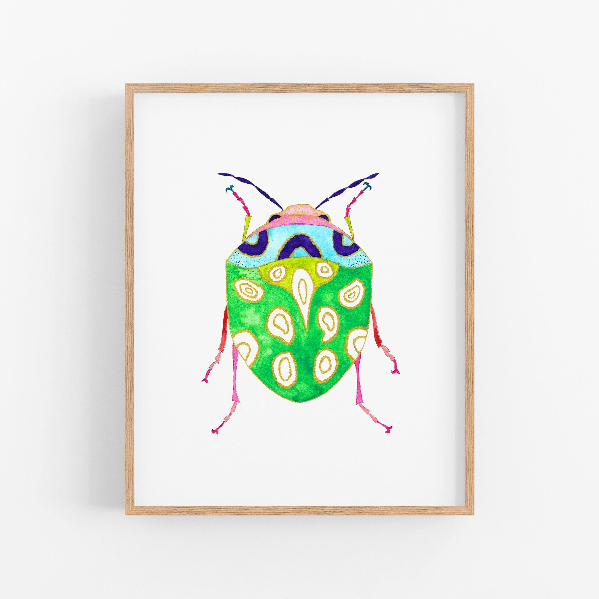 a picture of a bug on a white wall