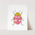 a picture of a pink and yellow bug on a white background