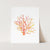 a card with a watercolor drawing of a coral