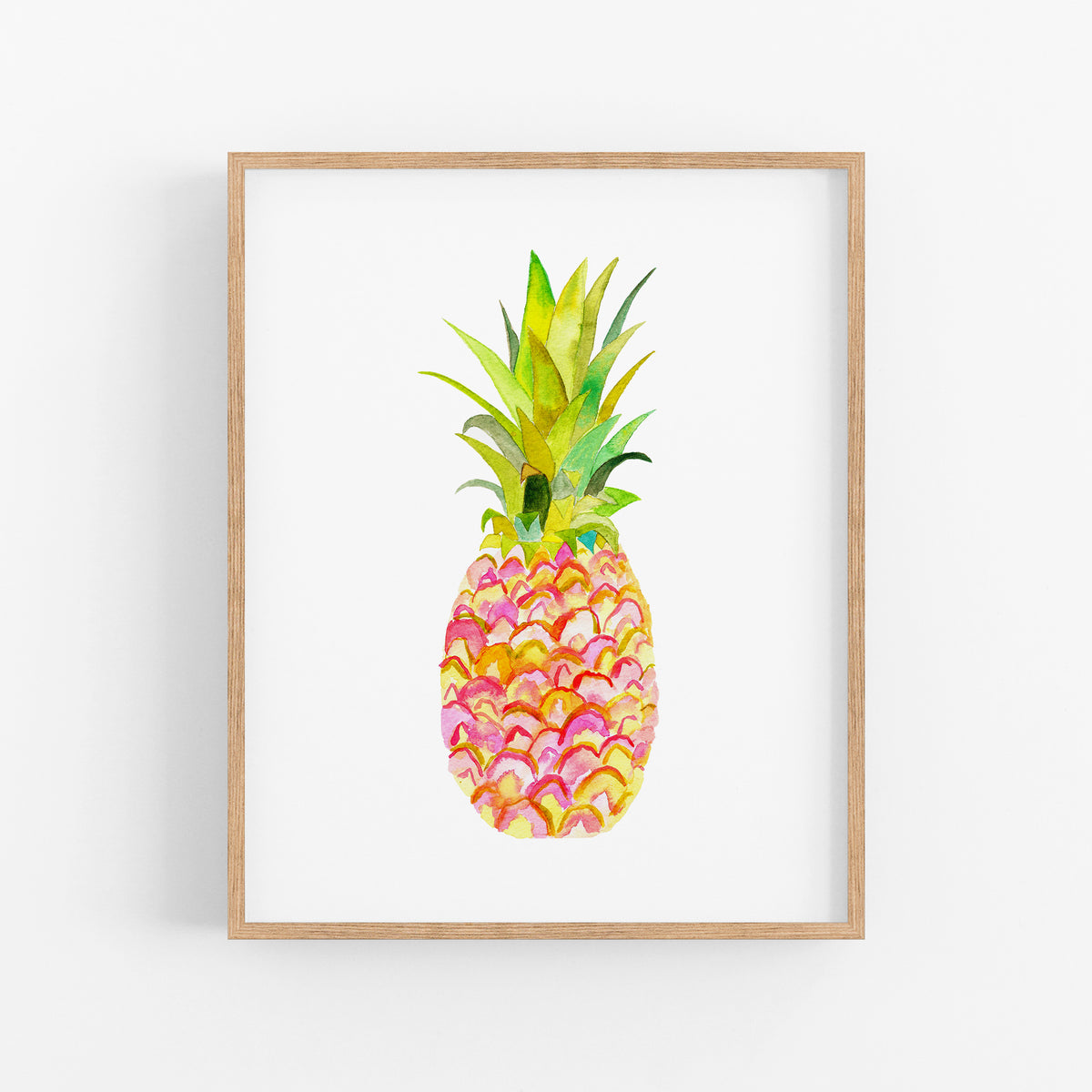 a watercolor painting of a pineapple on a white background