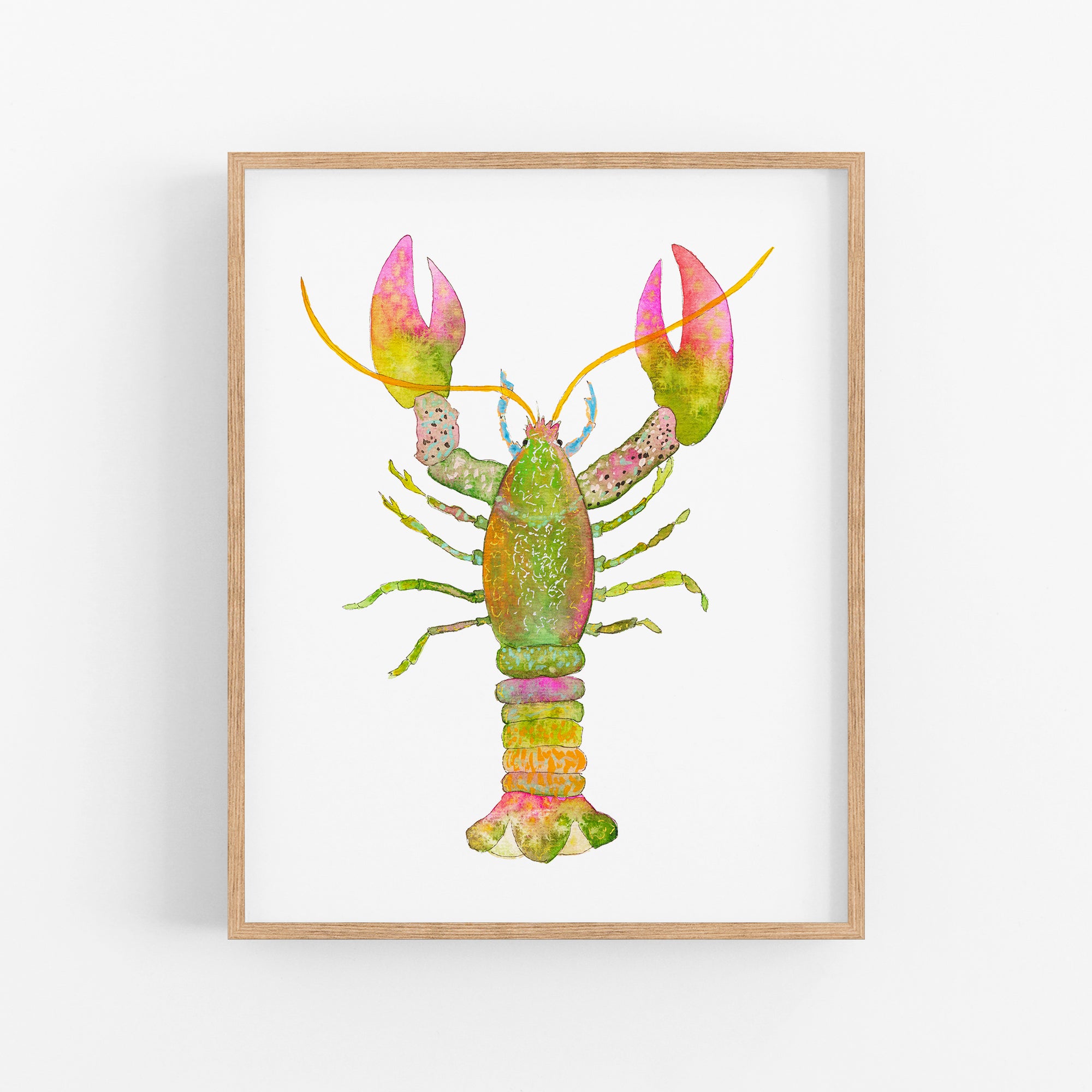 a watercolor painting of a lobster on a white background