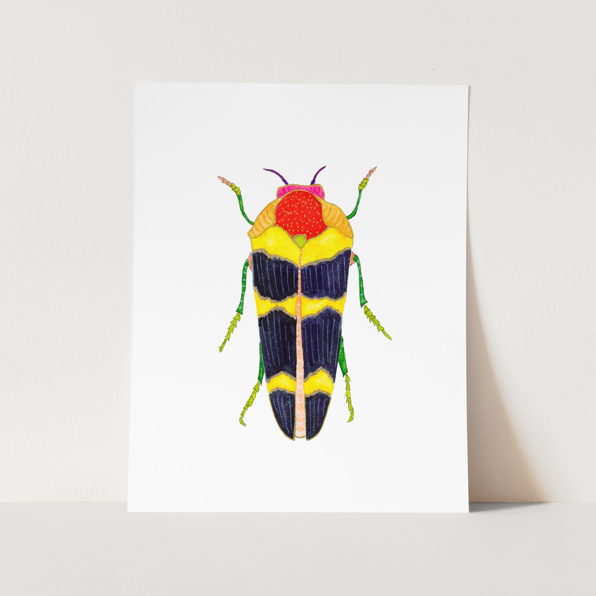 a card with a picture of a bug on it