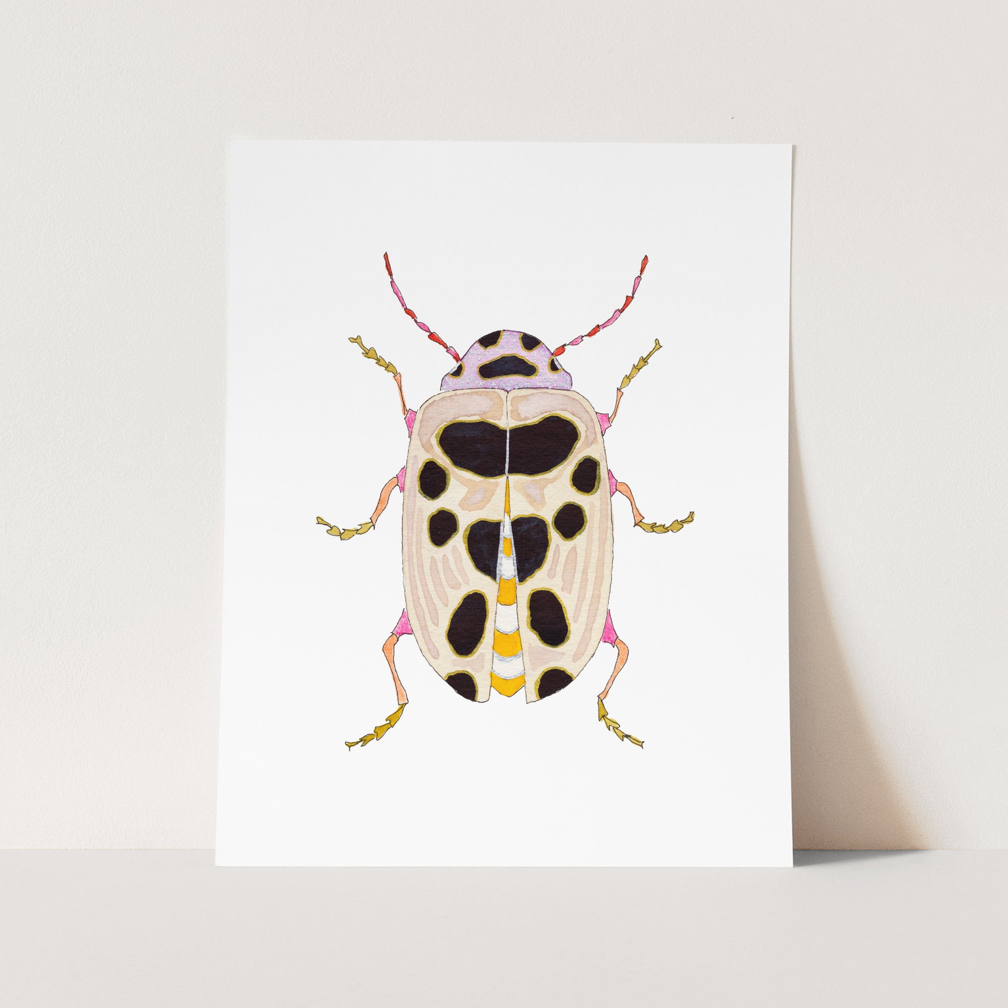 a card with a picture of a bug on it