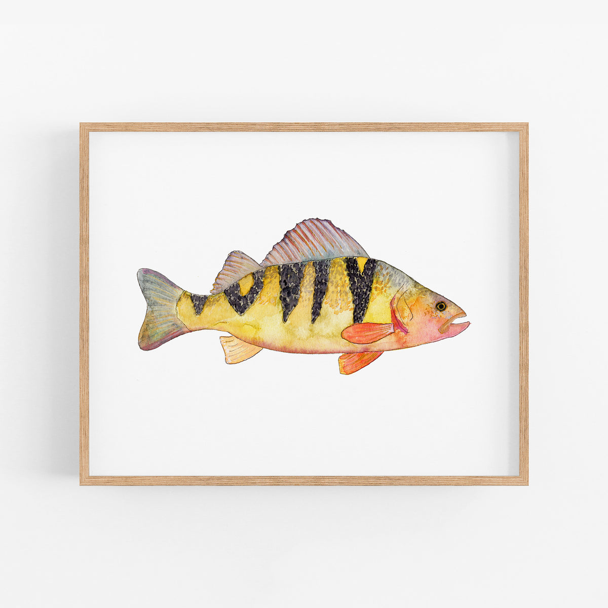 a watercolor painting of a yellow and black fish