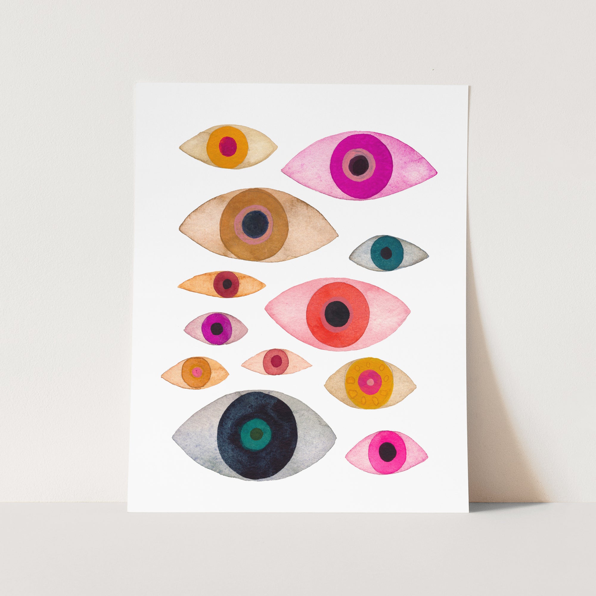a card with a picture of an eye on it