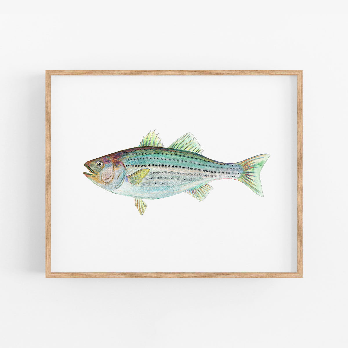 a painting of a fish on a white wall