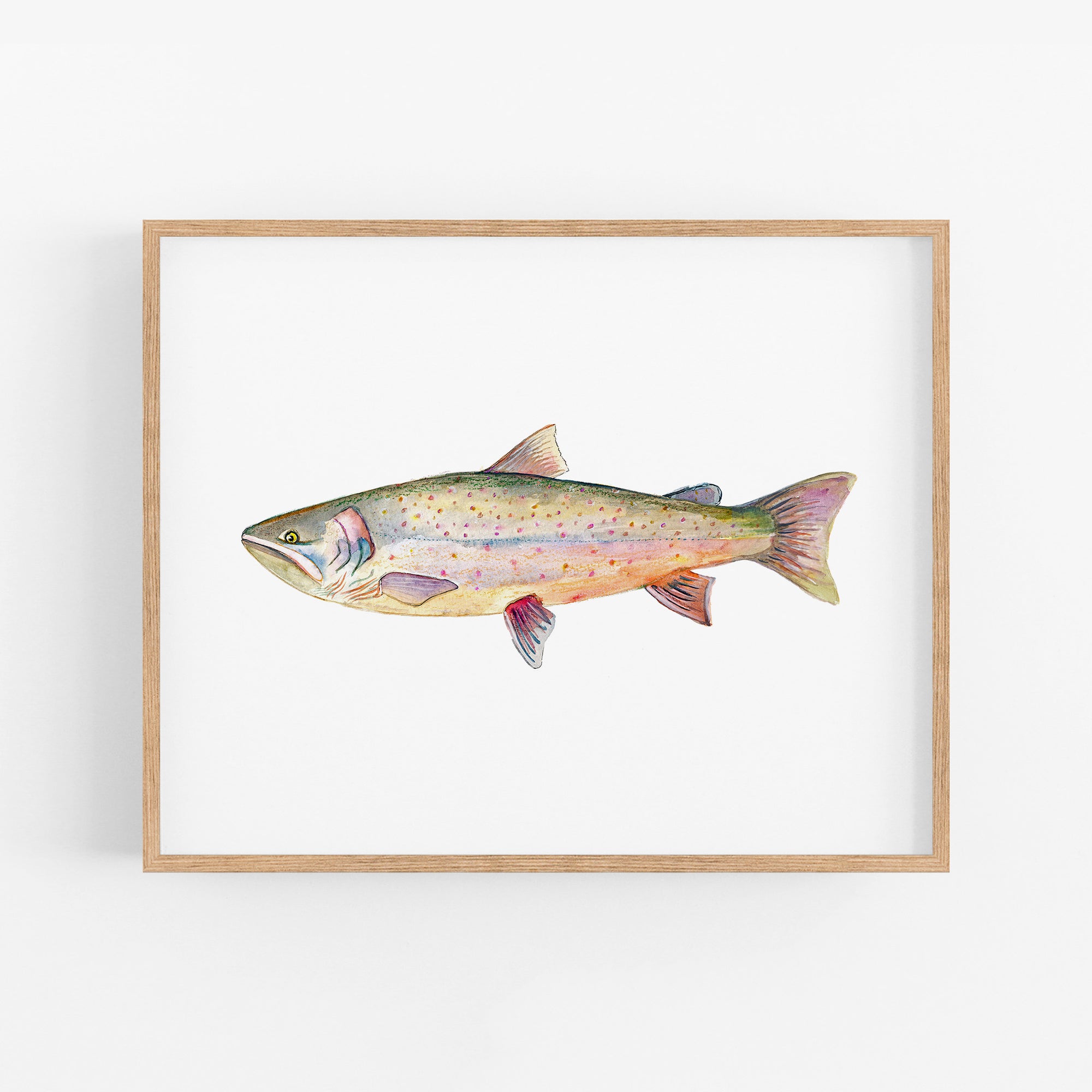 a watercolor painting of a rainbow colored fish