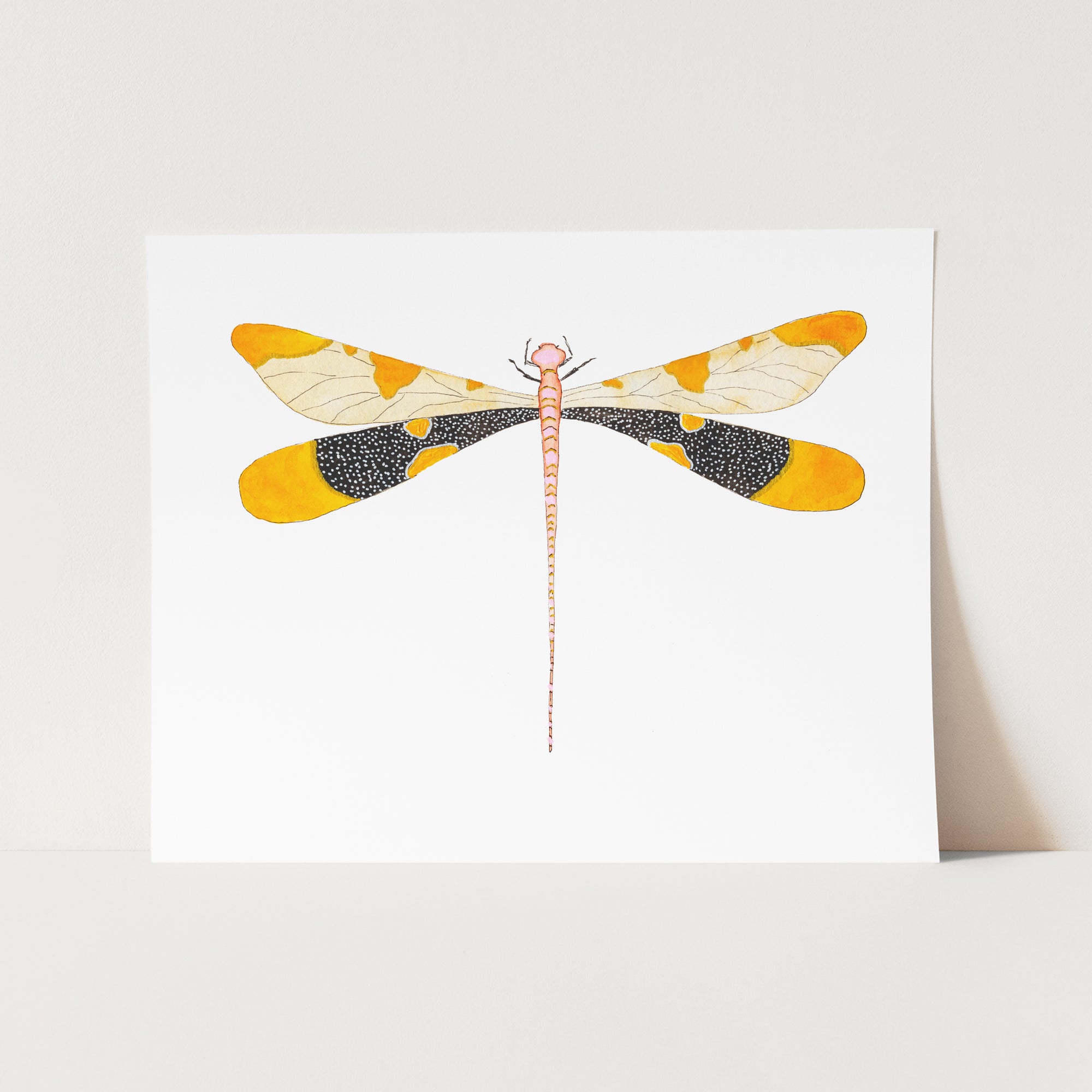 a card with a picture of a dragonfly on it