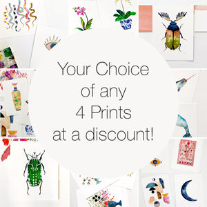 Set of Any 4 Prints of Your Choice at a Discount!